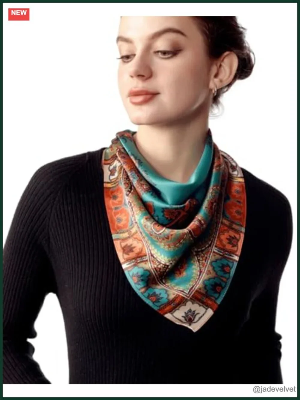 100% Pure Mulberry Silk Square Scarf 26x26 Neckerchief Headscarf Gift Packed